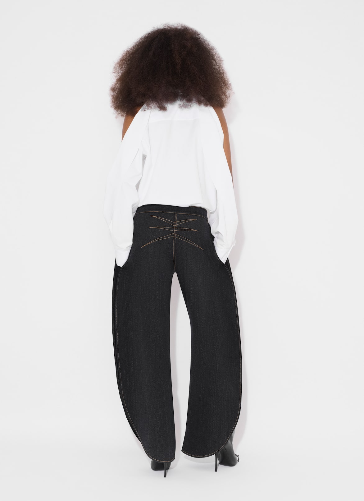 BALLOON SLEEVE SHIRT IN COTTON POPLIN ALAÏA WHITE BALLOON SLEEVE SHIRT IN COTTON POPLIN
